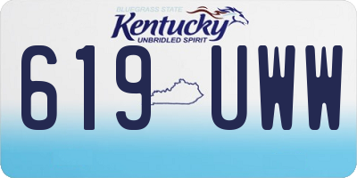 KY license plate 619UWW