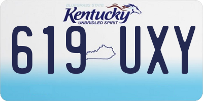 KY license plate 619UXY