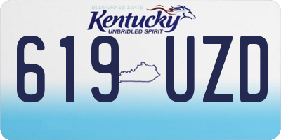 KY license plate 619UZD