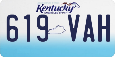 KY license plate 619VAH