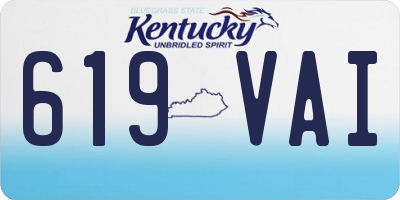 KY license plate 619VAI