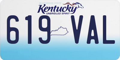 KY license plate 619VAL