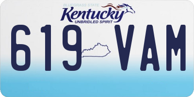 KY license plate 619VAM