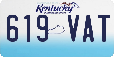 KY license plate 619VAT