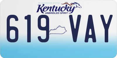 KY license plate 619VAY