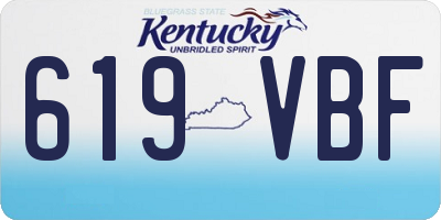 KY license plate 619VBF