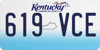 KY license plate 619VCE