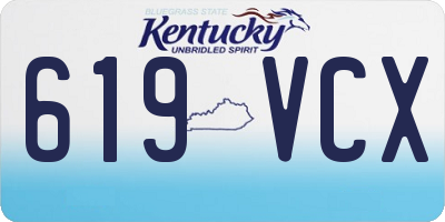 KY license plate 619VCX