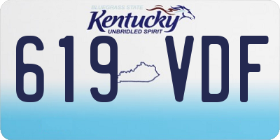 KY license plate 619VDF