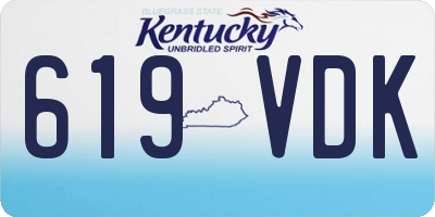 KY license plate 619VDK