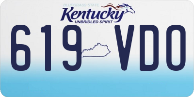 KY license plate 619VDO
