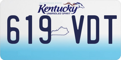 KY license plate 619VDT