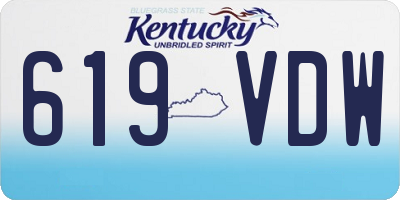 KY license plate 619VDW