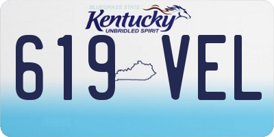 KY license plate 619VEL