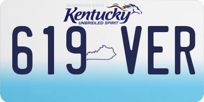 KY license plate 619VER