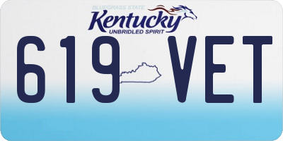 KY license plate 619VET