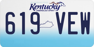 KY license plate 619VEW