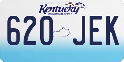 KY license plate 620JEK