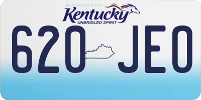 KY license plate 620JEO