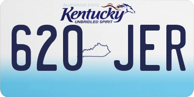 KY license plate 620JER
