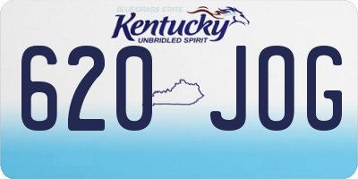 KY license plate 620JOG