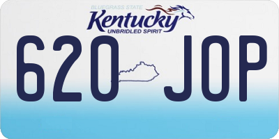KY license plate 620JOP