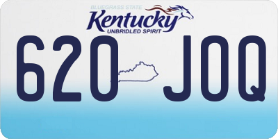 KY license plate 620JOQ