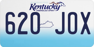 KY license plate 620JOX