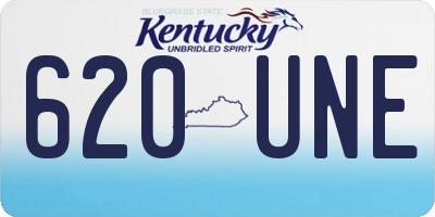 KY license plate 620UNE