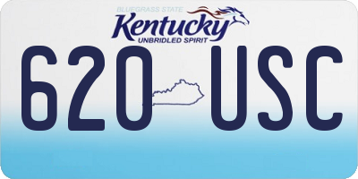 KY license plate 620USC