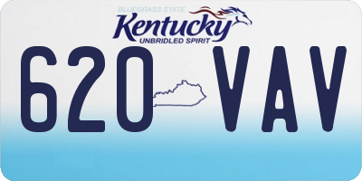 KY license plate 620VAV