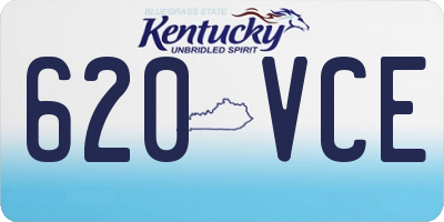 KY license plate 620VCE