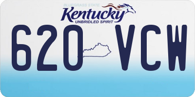 KY license plate 620VCW