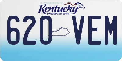 KY license plate 620VEM