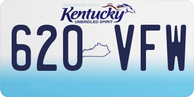 KY license plate 620VFW