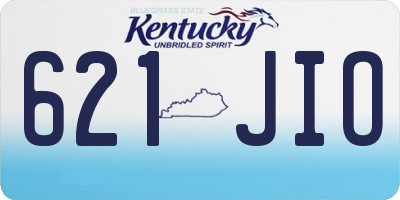 KY license plate 621JIO