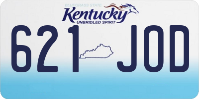 KY license plate 621JOD