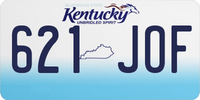 KY license plate 621JOF