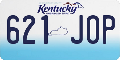KY license plate 621JOP