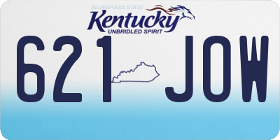 KY license plate 621JOW