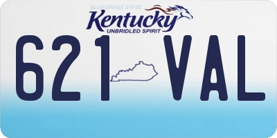 KY license plate 621VAL