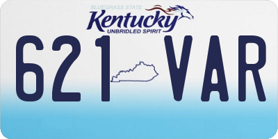 KY license plate 621VAR