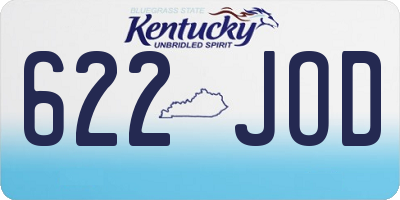 KY license plate 622JOD