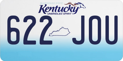 KY license plate 622JOU