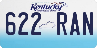 KY license plate 622RAN