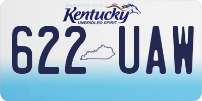 KY license plate 622UAW