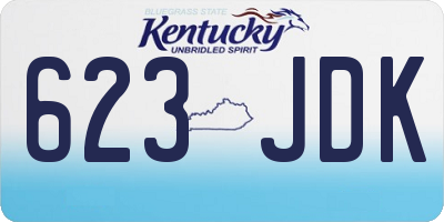 KY license plate 623JDK