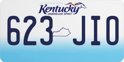 KY license plate 623JIO