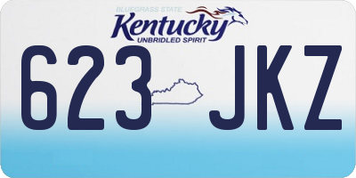 KY license plate 623JKZ