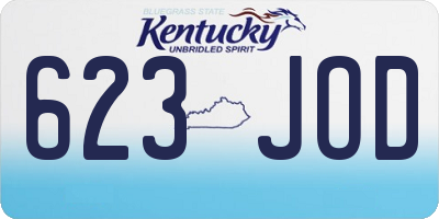 KY license plate 623JOD